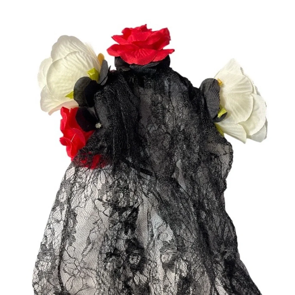 Yandy Party King La Novia Child Day Of The Dead Bride Costume Black Cream Large